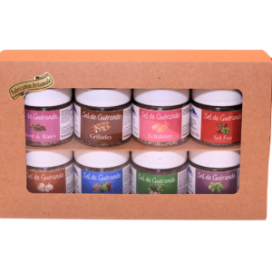 coffrets gros sel de guérande aromatisé 8x35g 18 paprfums disponibles
